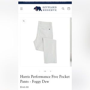 Harris Performance Five Pocket Pants - Foggy Dew-34x34
